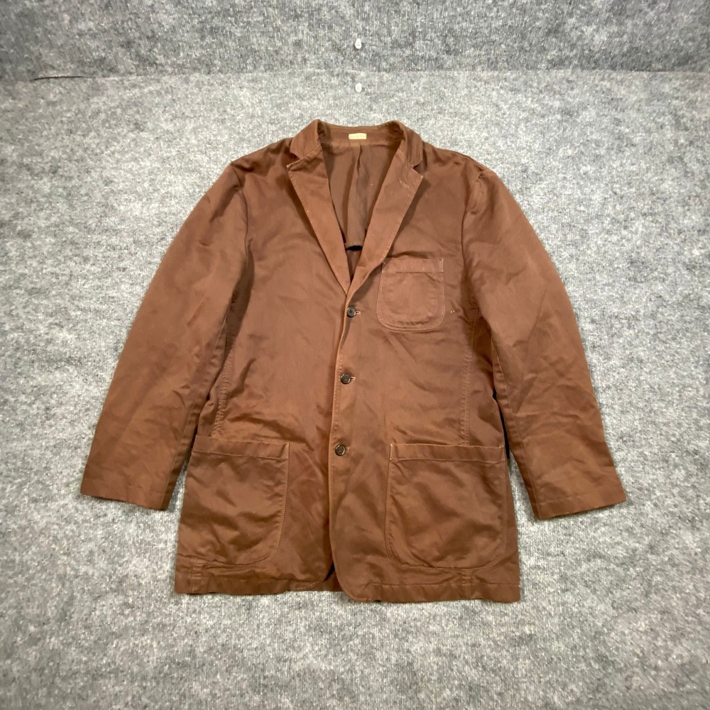 J. Crew Mens Broken-In Chino Blazer Brown Cotton Sport Coat Large 3594-05-3617